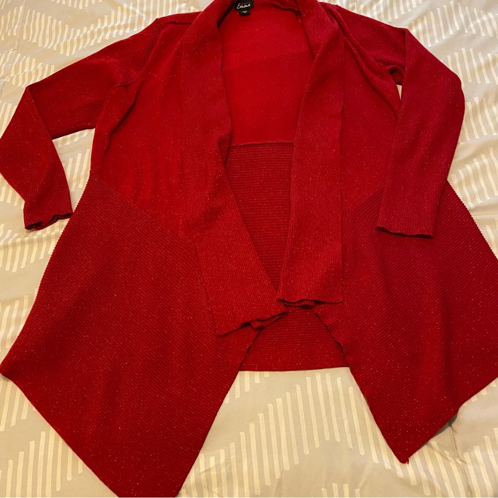 Simply Emma ladies glitter red sweater